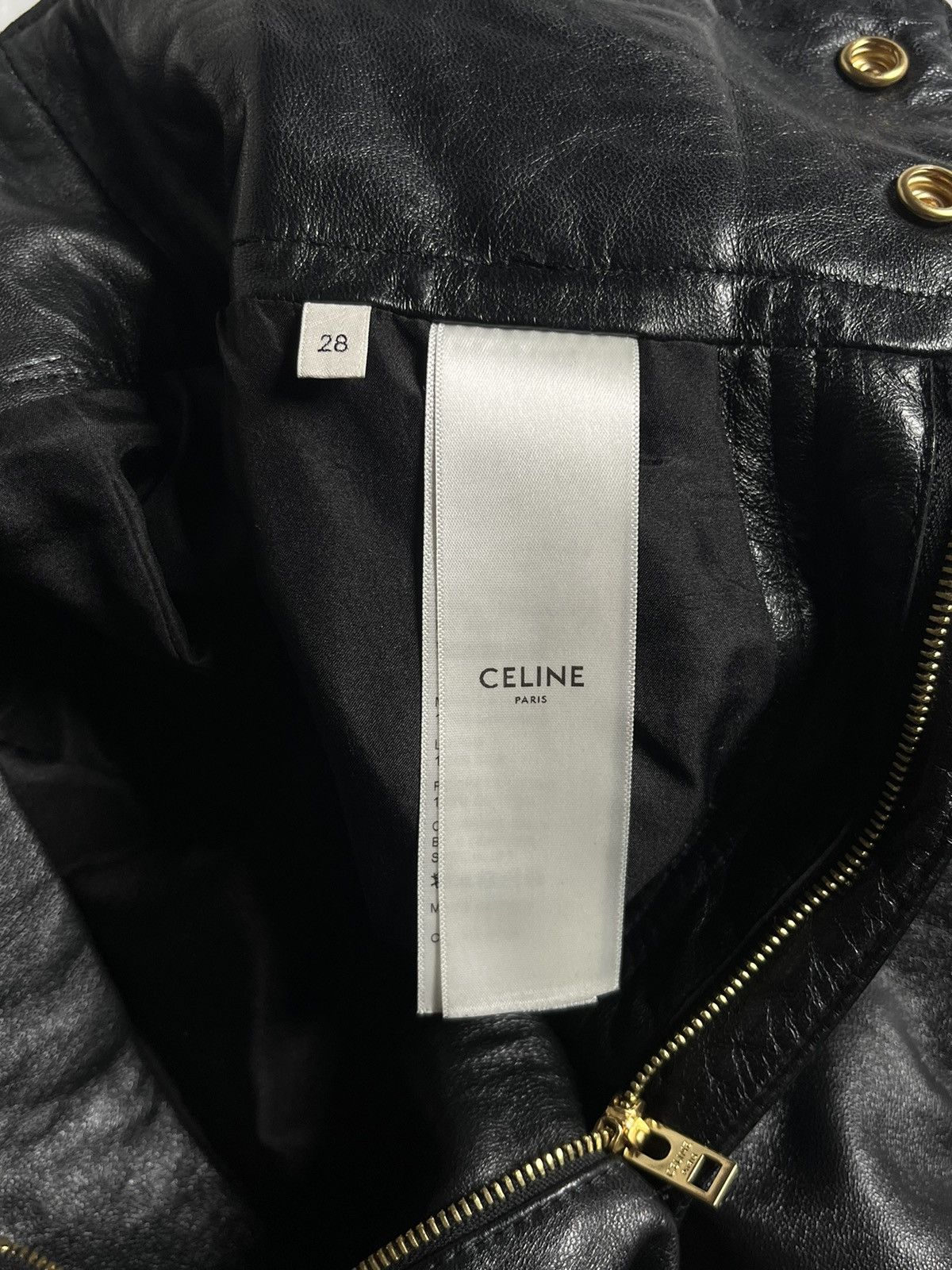 Celine Celine Jumbo Wide Leg Leather Pants by Hedi Slimane Size 28" / US 6 / IT 42 - 8 Thumbnail