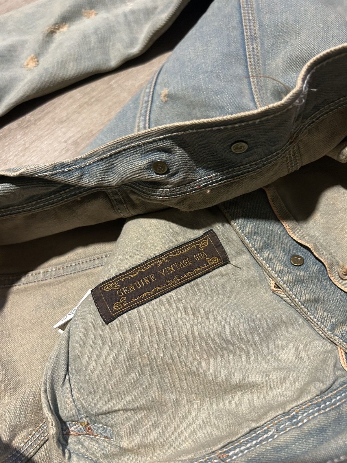GOA Vintage GOA Mudwash Distressed Selvedge Denim Jacket Size US S / EU 44-46 / 1 - 4 Thumbnail