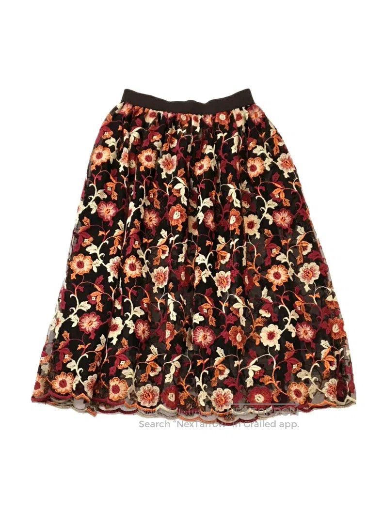 Comme des Garcons Comme Des Garcons size S Floral Embroidered Mesh Skirt Size 25" / US 0 / IT 36 - 1 Thumbnail