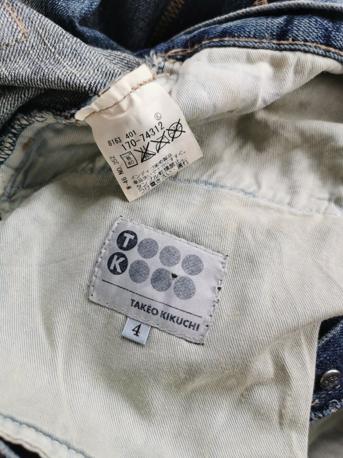 Takeo Kikuchi Takeo Kikuchi Patchwork Bleach Splash Jeans ERD Grunge Size US 34 / EU 50 - 10 Thumbnail