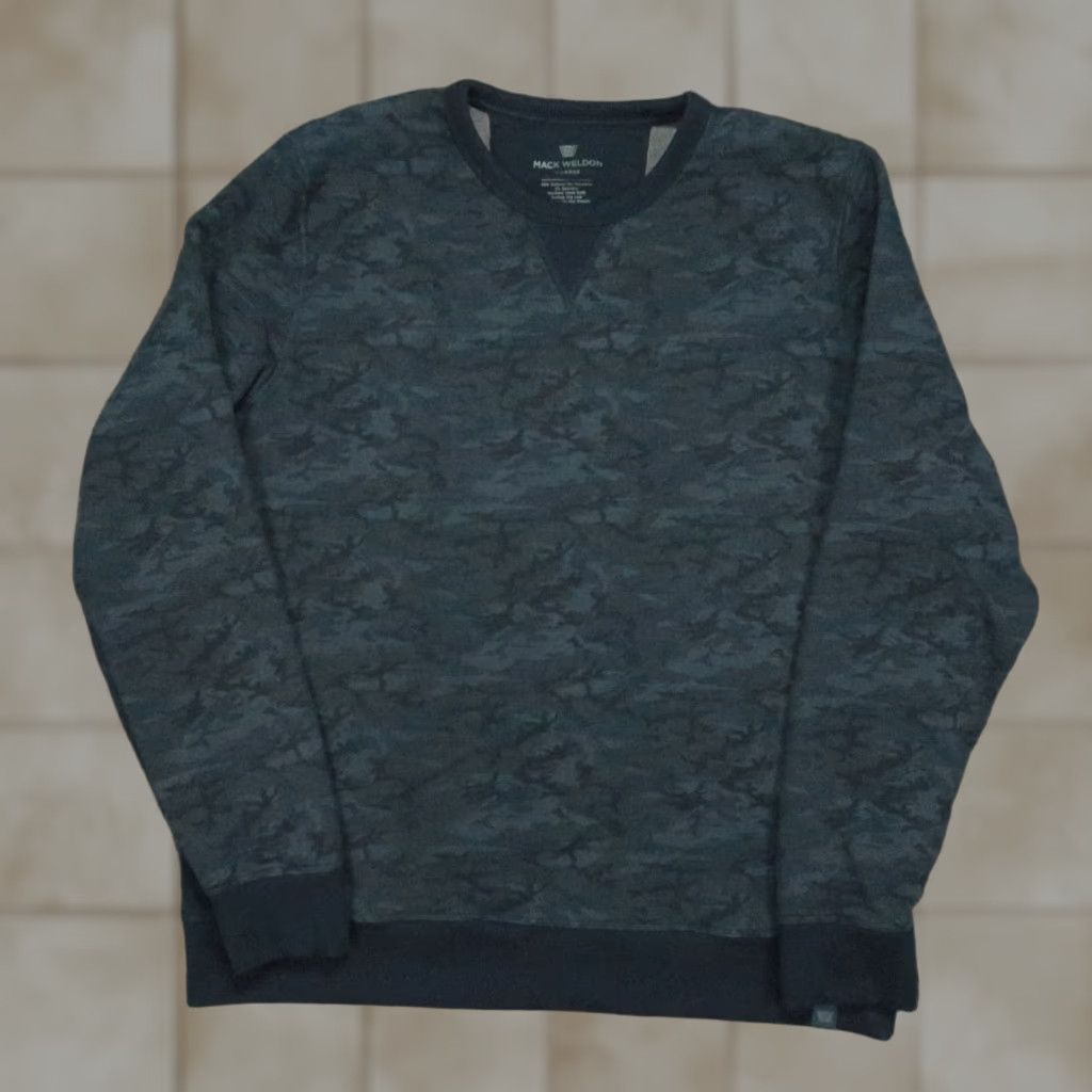 Vintage Mack Weldon Sweatshirt Men XL Blue Camo Ace Crew Pullover Long Sleeve Shirt Men XL Blue Camouflage Pullover Crew Neck Athletic Winter Fall Spring Knit Size US XL / EU 56 / 4 - 1 Thumbnail