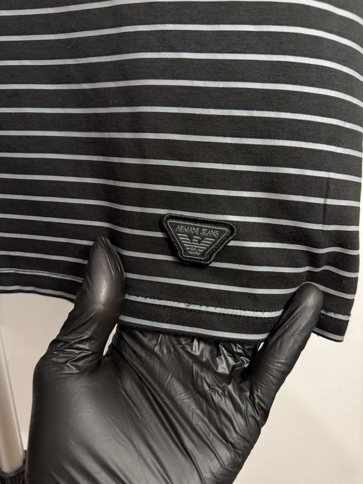 Armani Men's Armani Striped tshirt black L Size US L / EU 52-54 / 3 - 7 Thumbnail