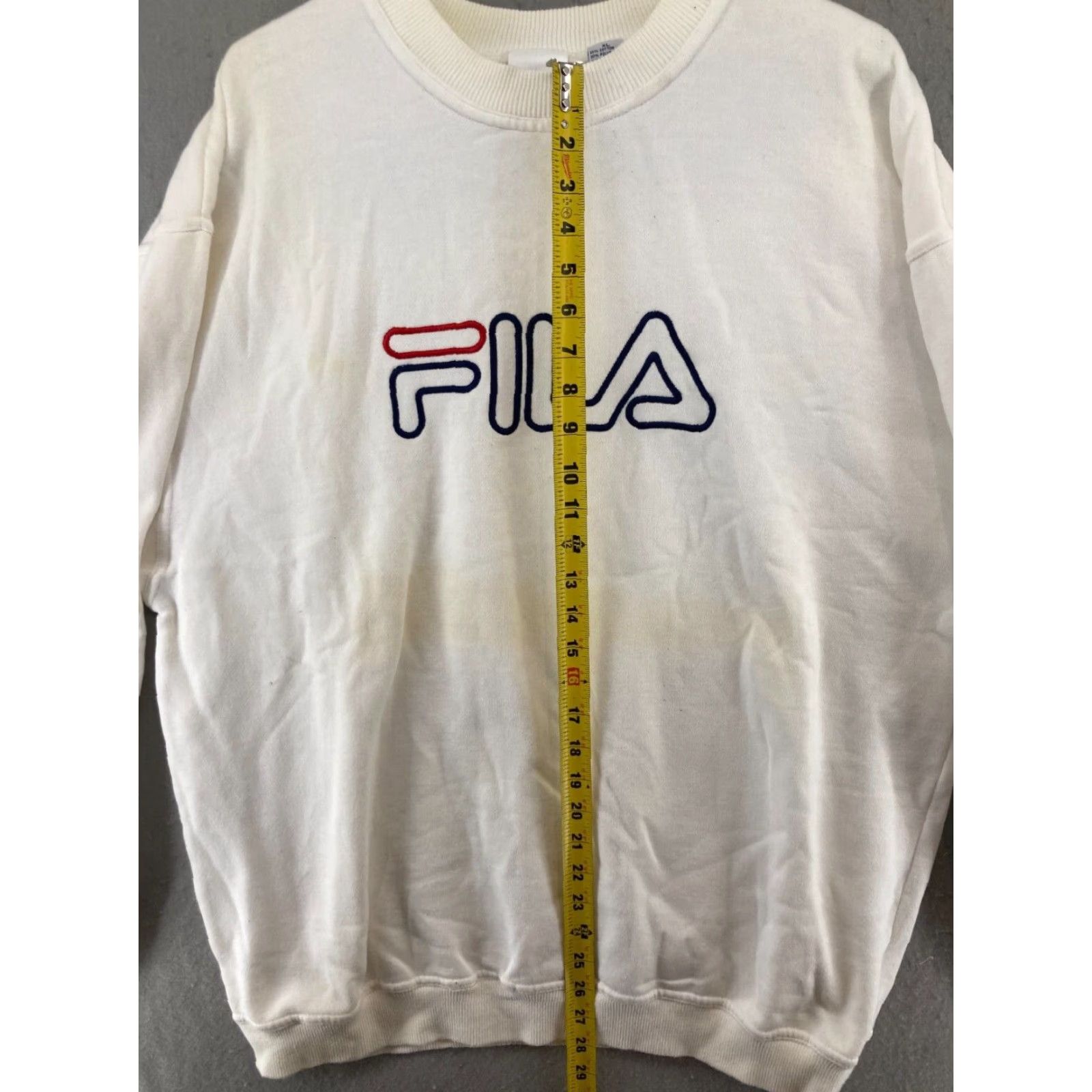 Fila Fila Athletic Sweatshirt XL White Pullover Crew Neck 90s Mens Size US XL / EU 56 / 4 - 3 Thumbnail