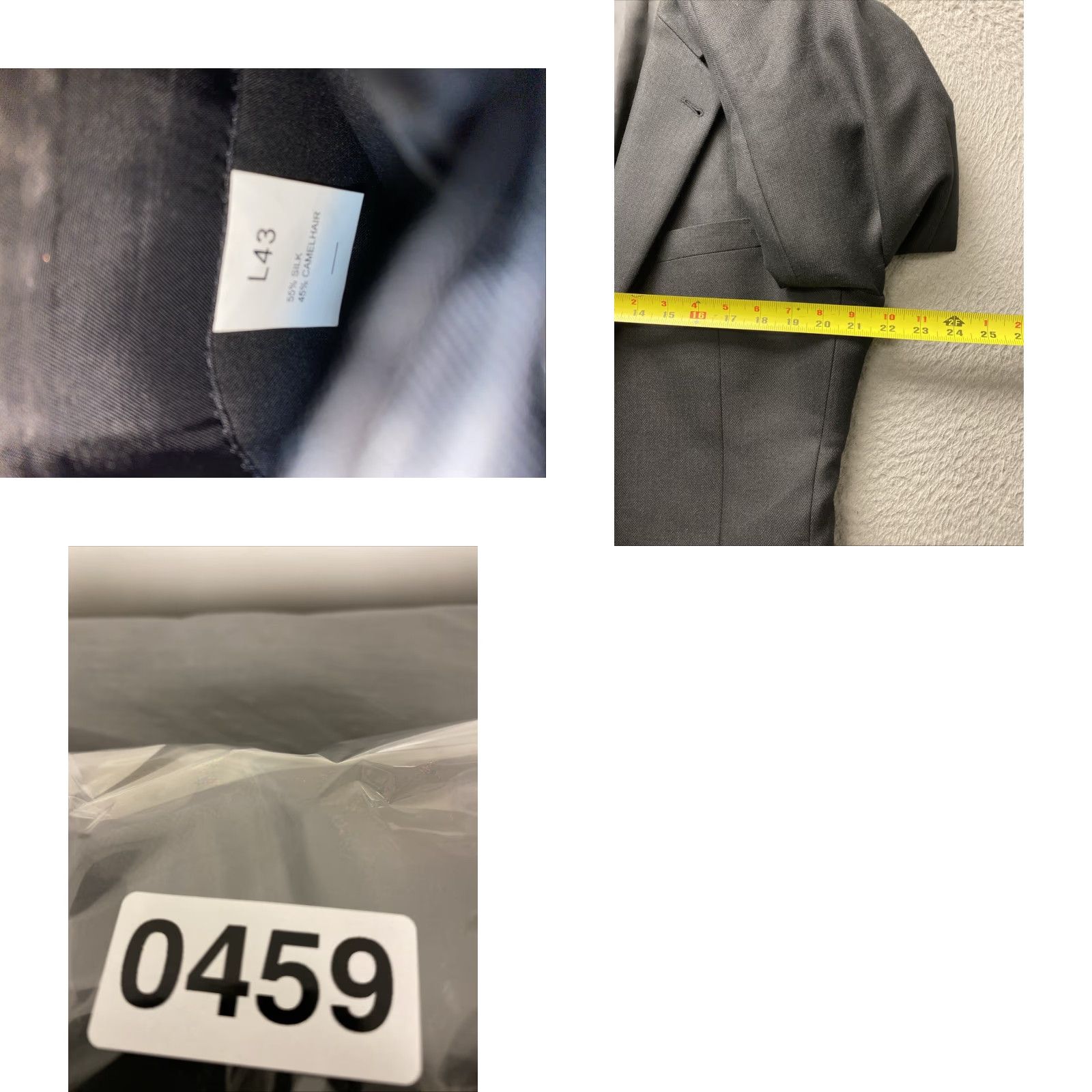 Jos. A. Bank Jos A. Bank Blazer Mens 43L Black Wool Travel Slim Two-Button Notch Lapel Herringbone Long Jacket Coat Suit Jacket Size 46R - 9 Thumbnail