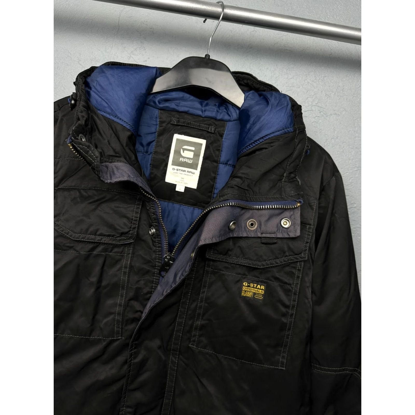 G-Star G. Star Raw Vintage Mens Field Hooded Bomber Jacket Size L Black Jacket Mens Regular XS? Size US L / EU 52-54 / 3 - 2 Thumbnail
