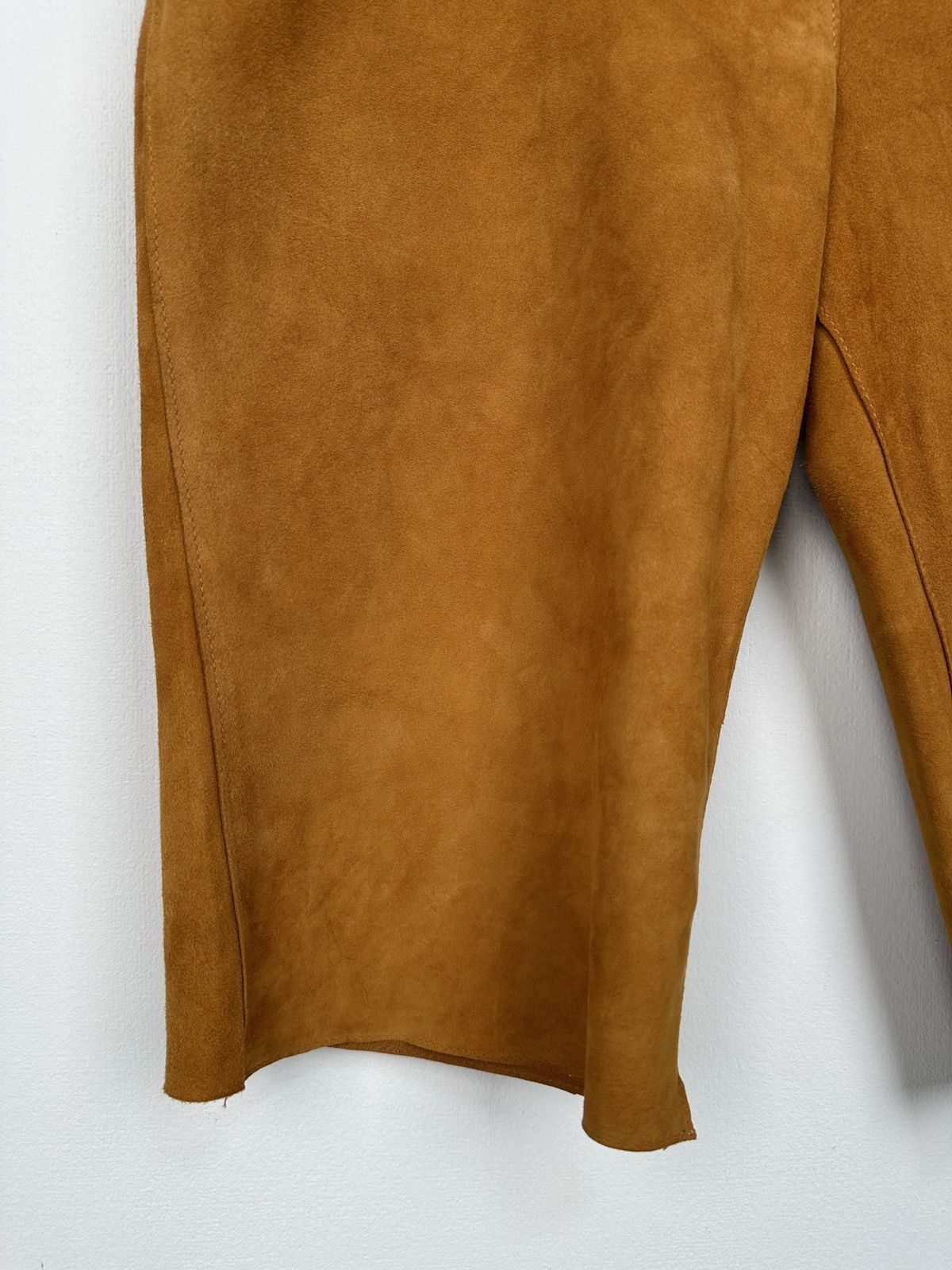 Dior SS02 CHRISTIAN DIOR JOHN GALLIANO Suede Leather Brown Shorts Size 30" / US 8 / IT 44 - 6 Thumbnail