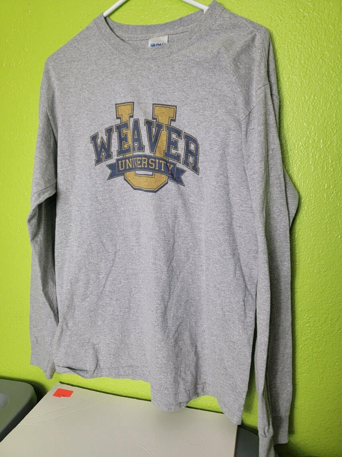 Gildan Weaver University Long Sleeve Grey Crewneck Shirt Medium Size ONE SIZE - 1 Thumbnail