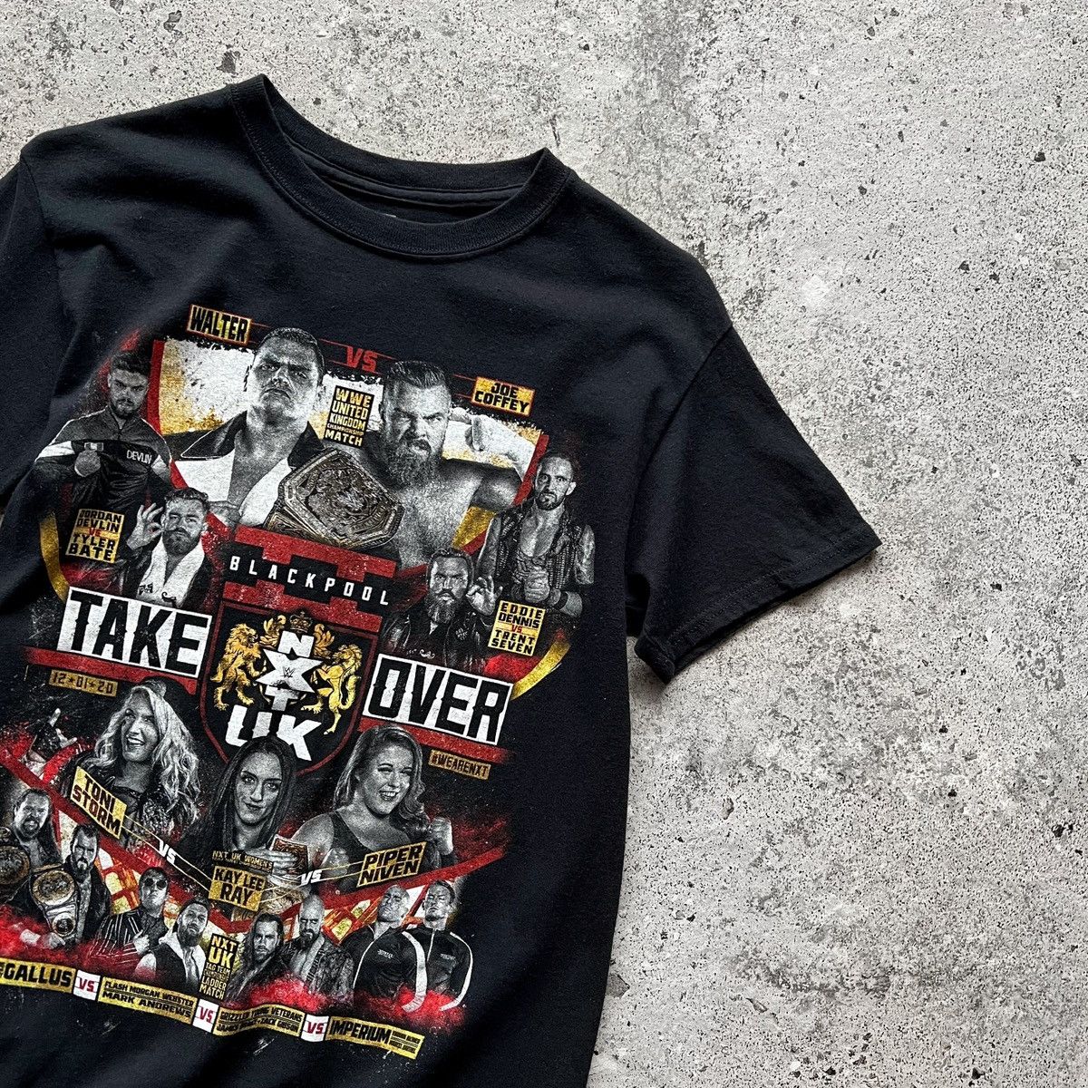 WWE × WWF WWE NXT Takeover Blackpool Event Short Sleeve Black T-Shirt Size US S / EU 44-46 / 1 - 2 Thumbnail