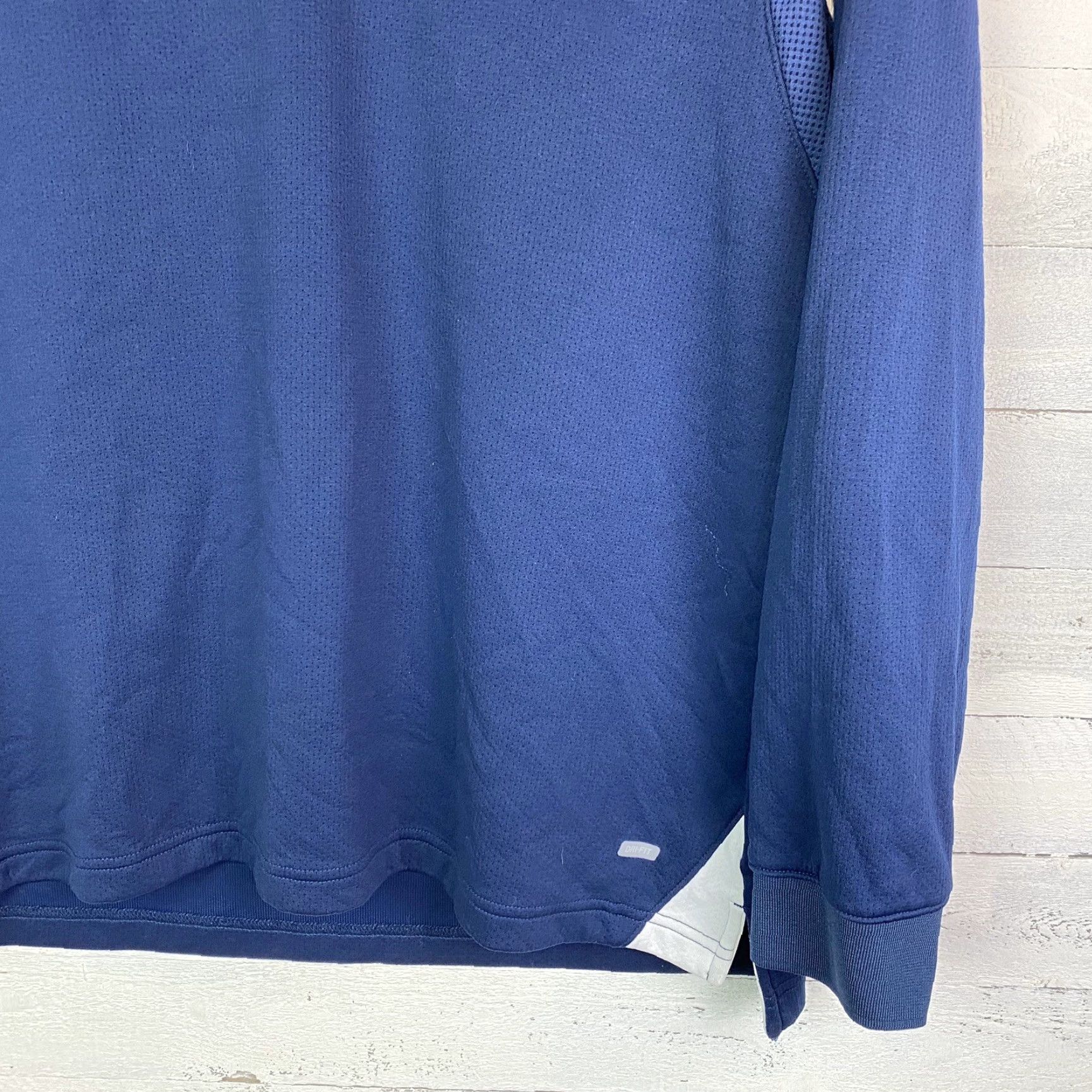 Nike VINTAGE Nike Team Mens Pullover Long Sleeve 1/4 Button Dri-Fit Blue White Union L Adult Mens Size US L / EU 52-54 / 3 - 5 Thumbnail
