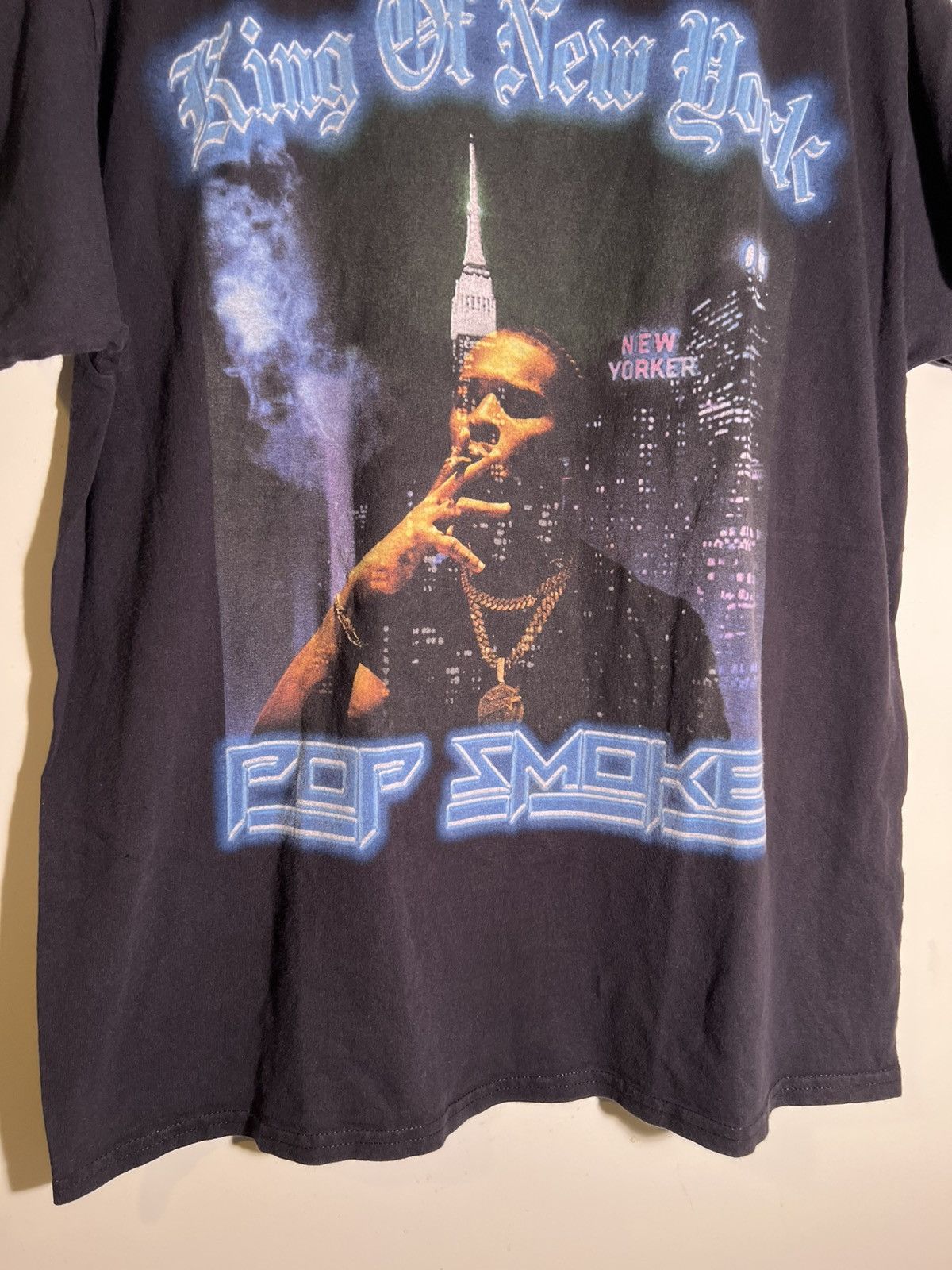 Rap Tees Pop Smoke King Of New York NYC Rapper Rap Streetwear T Shirt Size US XL / EU 56 / 4 - 4 Thumbnail