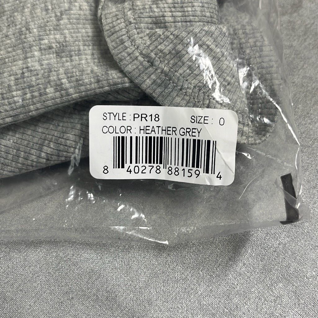 Skin Andreea Ali Womens 0 XS Crop Top Gray Organic Pima Ribb