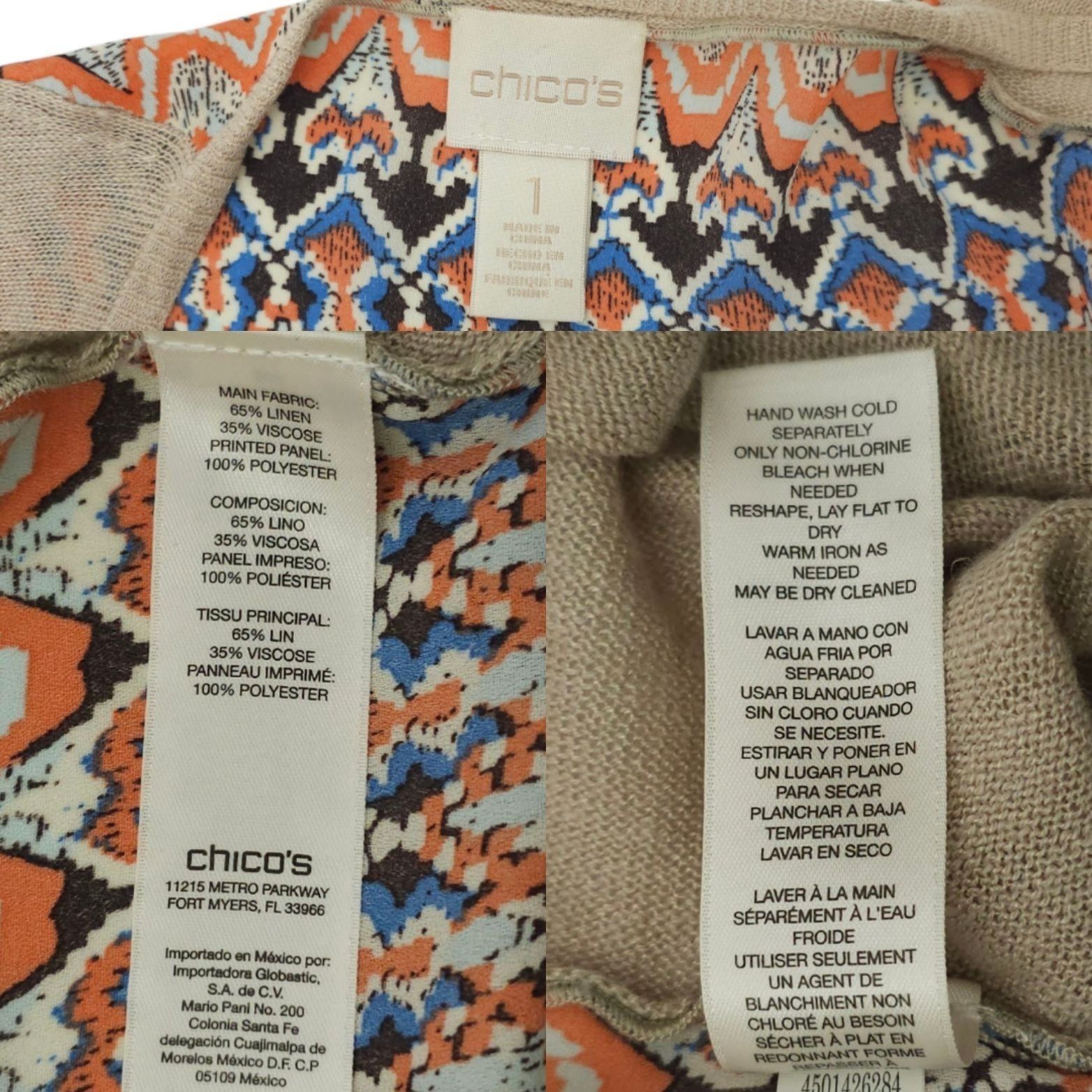 Chicos Chicos Open Front Cardigan Womens Size 1 US M/8 Sweater Tan Size M / US 6-8 / IT 42-44 - 8 Thumbnail