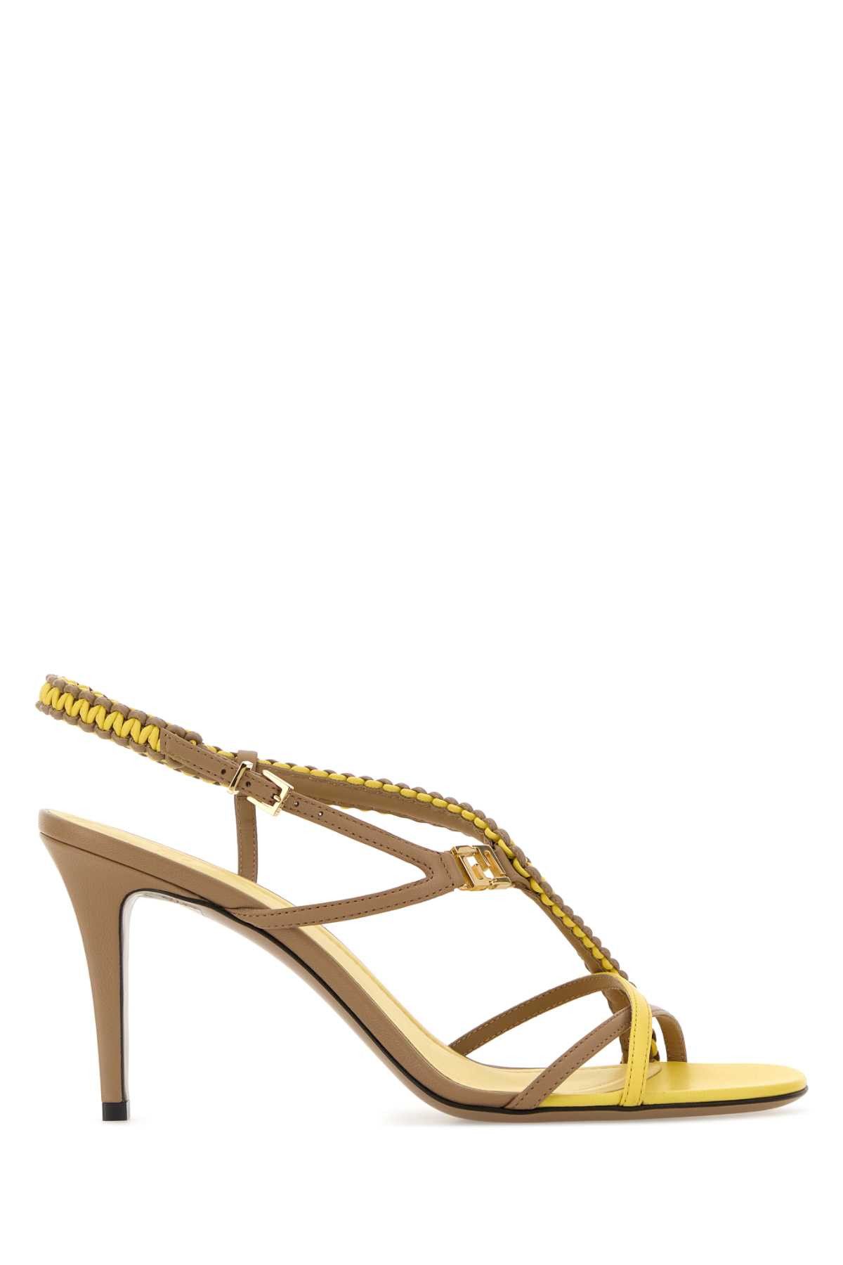 Fendi Two-Tone Leather Ffold Sandals Size US 10 / IT 40 - 1 Thumbnail