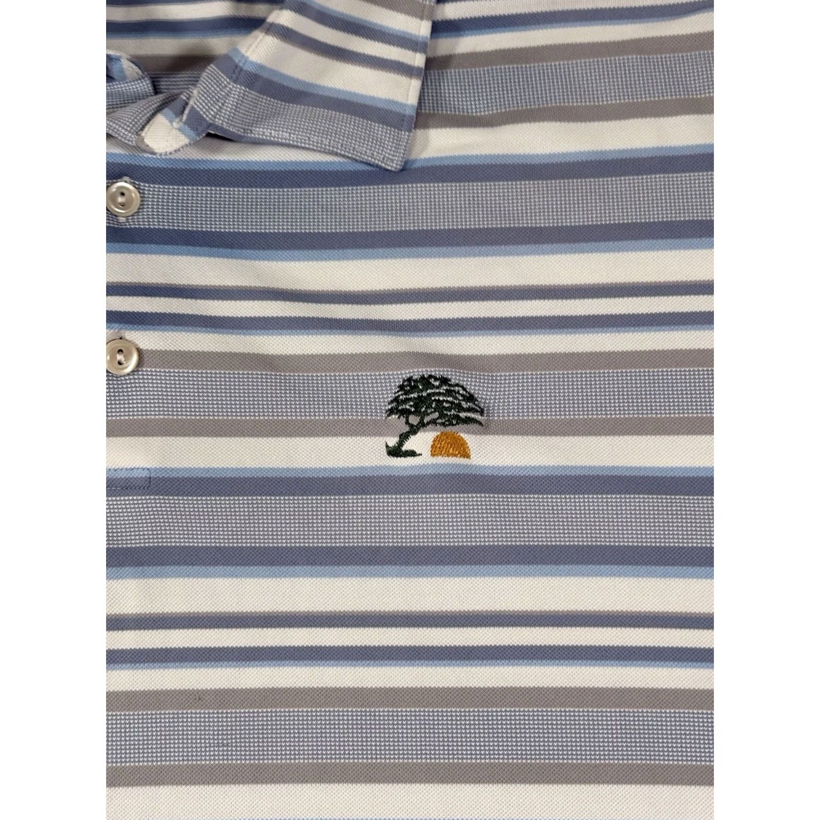 Peter Millar Peter Millar Polo Shirt Blue White Striped Embroidered Performance Golf • Sz XL Size US XL / EU 56 / 4 - 3 Thumbnail