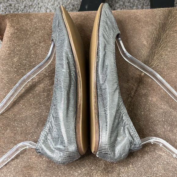 Lanvin Lanvin The Ballerina Flat in Lizard Embossed Textured Metall Size US 6 / IT 36 - 6 Thumbnail