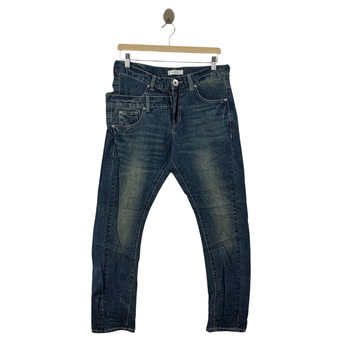 Designer × Japanese Brand AND IT Half double waist blue jeans Size 32" / US 10 / IT 46 - 1 Thumbnail