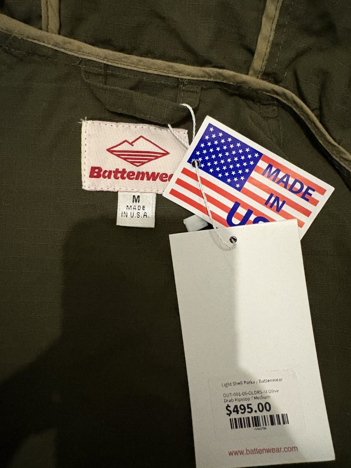 Battenwear Light Shell Parka - Olive Drab Size US M / EU 48-50 / 2 - 4 Thumbnail