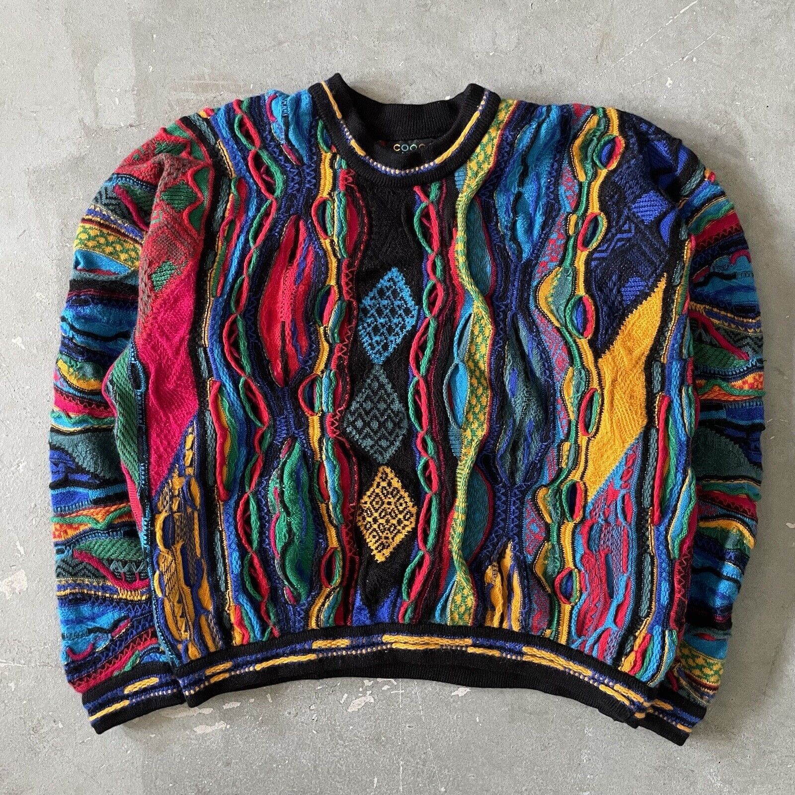 Vintage Vintage COOGI Sweater Size M 3D Knit Pure Wool Textured 