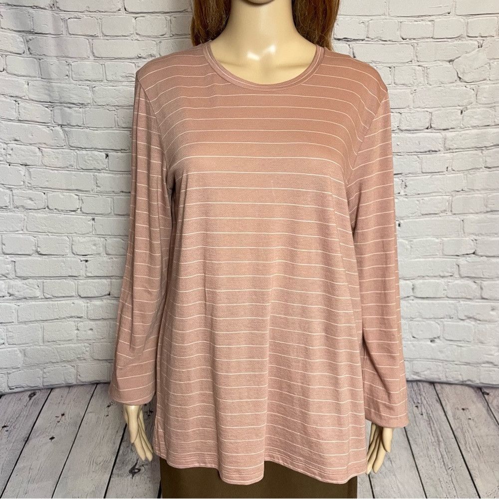 Vince NWT New $110 Vince Striped Pima Cotton Long Sleeve Tee Size Size XL / US 12-14 / IT 48-50 - 2 Thumbnail