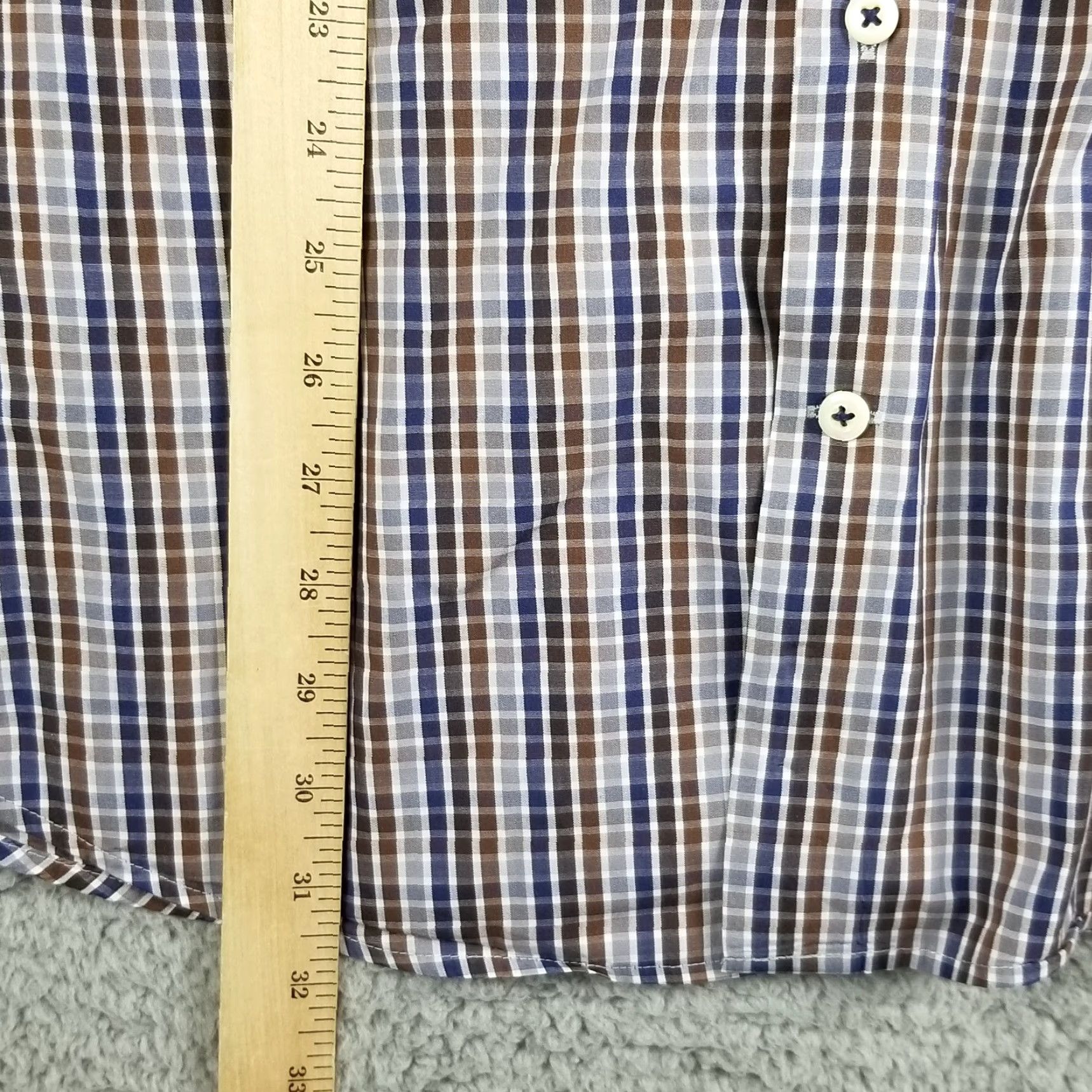Peter Millar Peter Millar Button-Up Shirt Large Plaid Blue Long Sleeve Easy Care Business Casual Mens Size US L / EU 52-54 / 3 - 4 Thumbnail