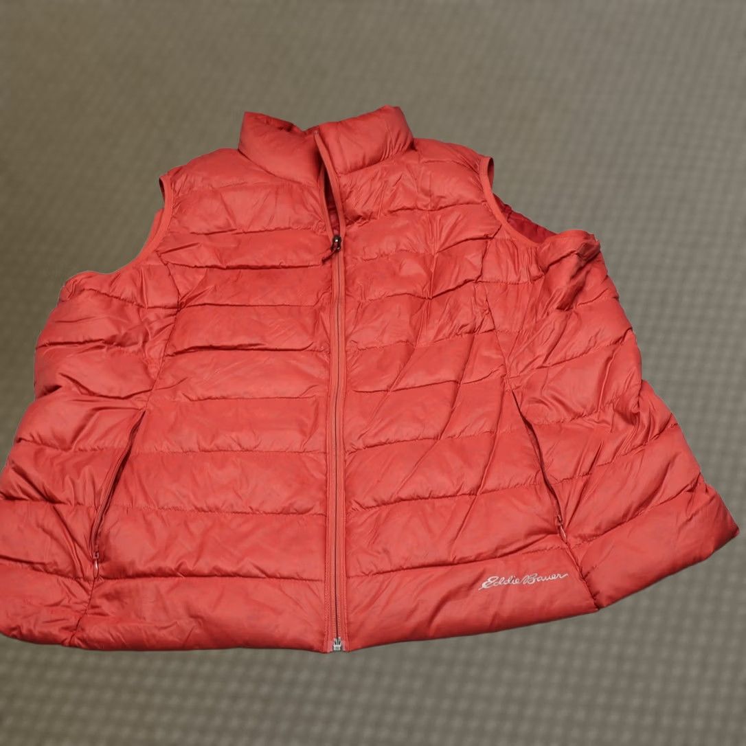 Eddie Bauer VINTAGE Eddie Bauer Down Vest Women XXL Orange Berry Quilted Insulated 650 Fill Full Zip Size XXL / US 16-18 / IT 52-54 - 1 Thumbnail