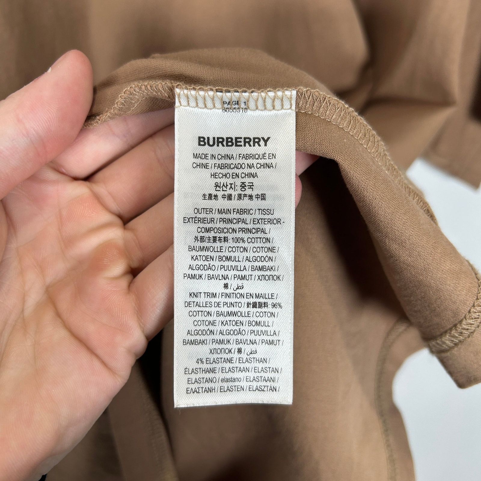 Burberry Burberry Brown Spell-out Logo T-Shirt Size M Size US M / EU 48-50 / 2 - 5 Thumbnail