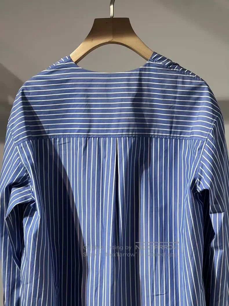 Valentino Valentino Blue striped dropped shoulder long-sleeved shirt Size S / US 4 / IT 40 - 4 Thumbnail