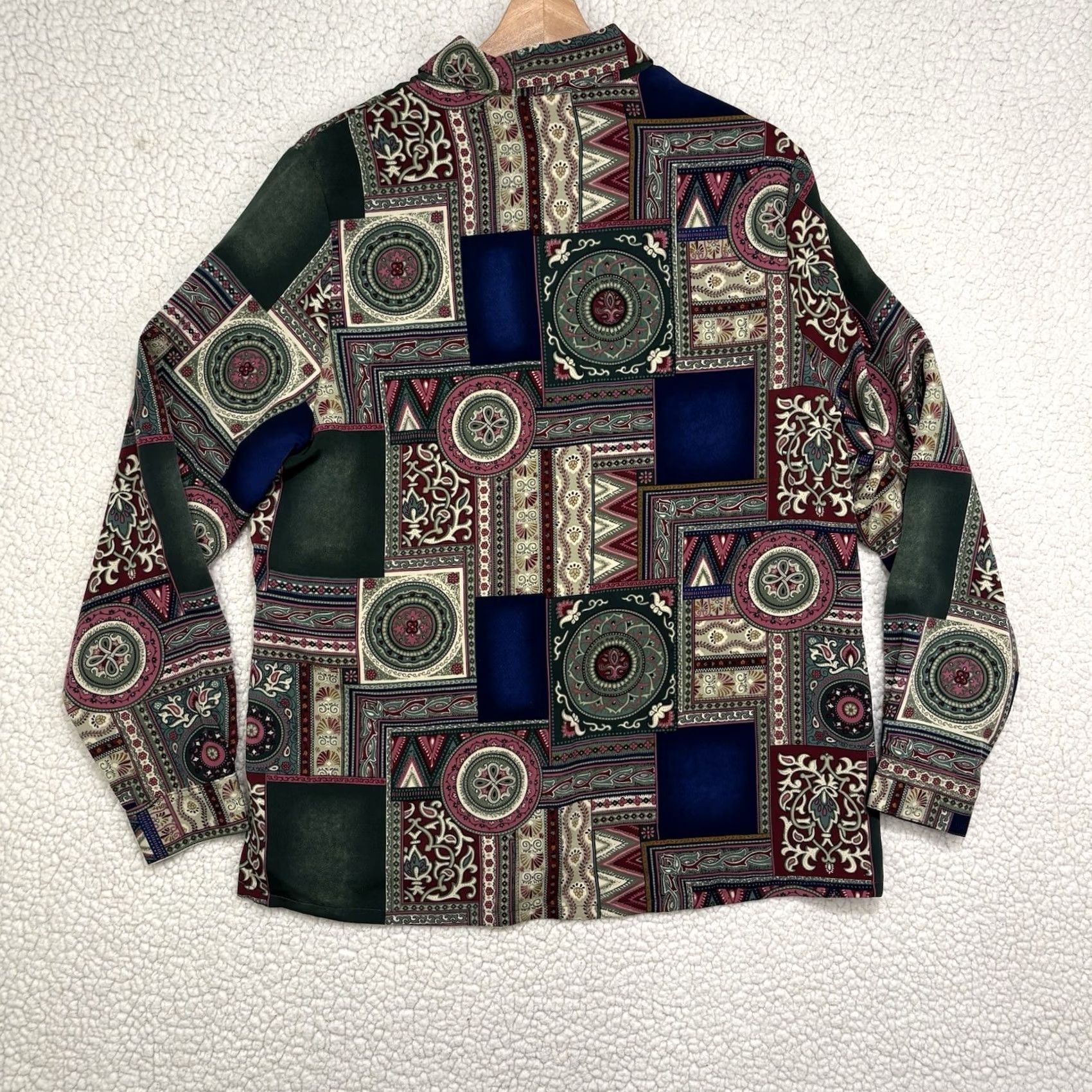 Vintage VINTAGE Bold Geometric Abstract Print Blouse Top Size M Boho Hippie 90 Womens Size M / US 6-8 / IT 42-44 - 4 Thumbnail