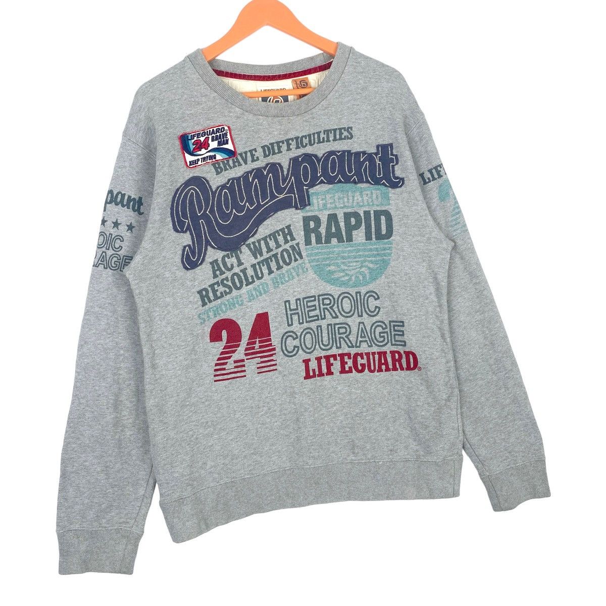 Designer × Vintage Lifeguard Sweatshirt Big Logo Crewneck Pullover Jumper Size US M / EU 48-50 / 2 - 4 Thumbnail
