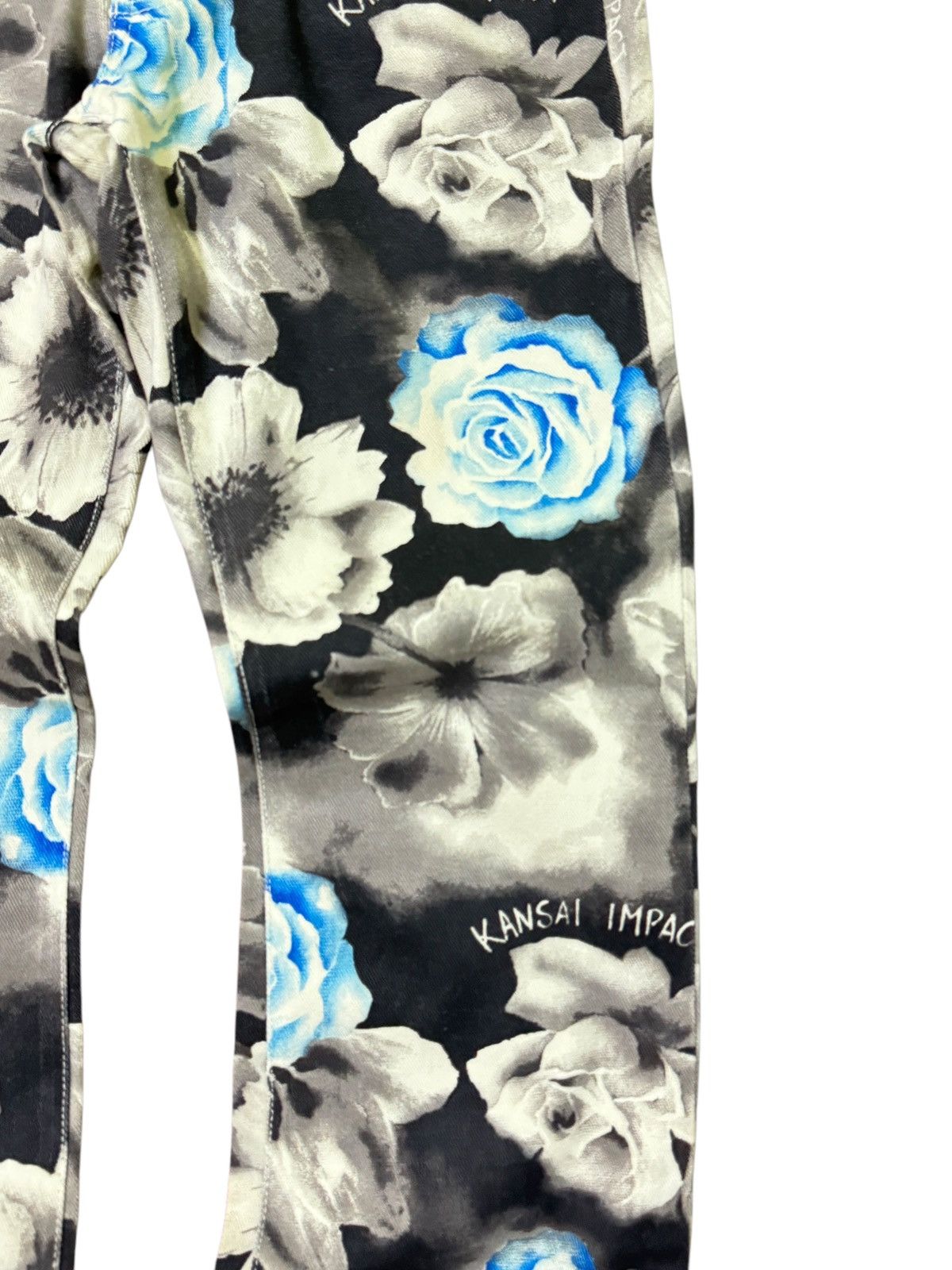 Japanese Brand FLARED KANSAI IMPACT FLOWER FULL PRINTED BOOT CUT PANT Size 24" / US 00 / IT 34 - 8 Thumbnail
