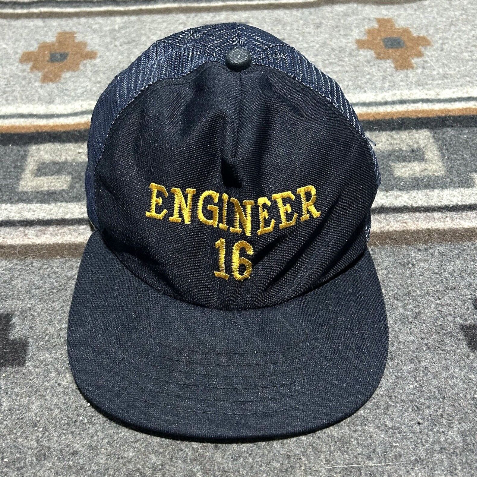 image of Department 5 Vintage New Era Ft Lauderdale Fire Department Engineer Mesh Trucker Hat 70's Usa in Wh