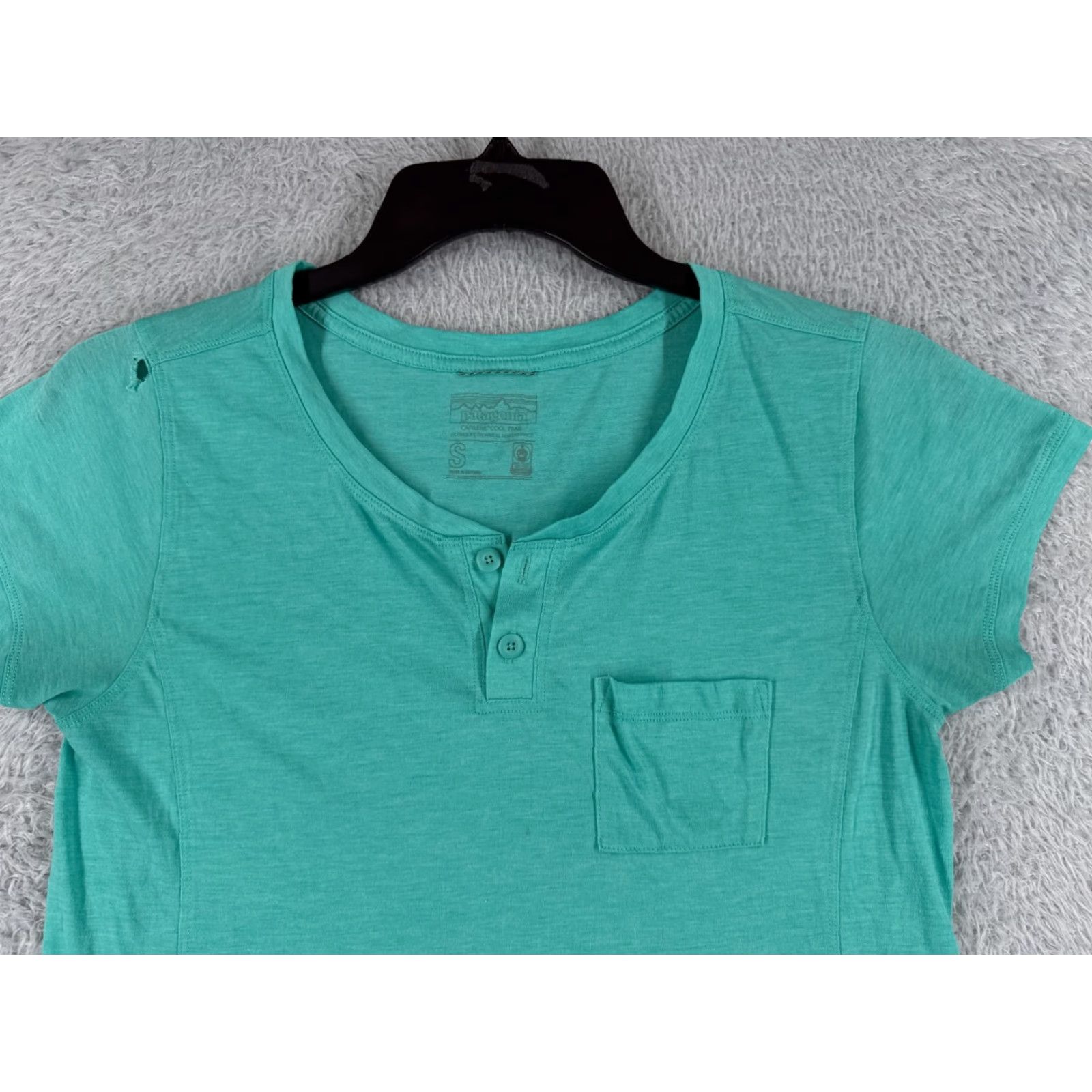 Patagonia Patagonia Shirt Women S Teal Short Sleeve Henley Capilene Cool Trail Size S / US 4 / IT 40 - 5 Thumbnail