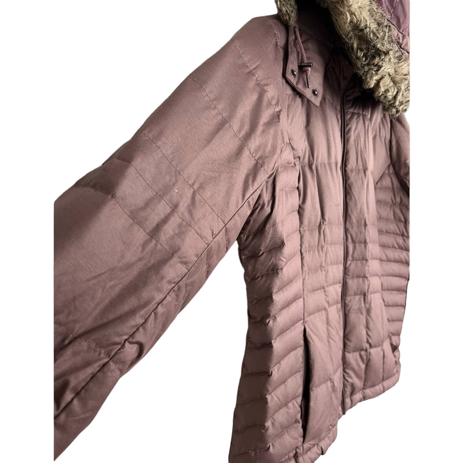 Eddie Bauer Eddie Bauer Premium Goose Down Quilted Jacket Fur Hood MAUVE Size XL / US 12-14 / IT 48-50 - 4 Thumbnail
