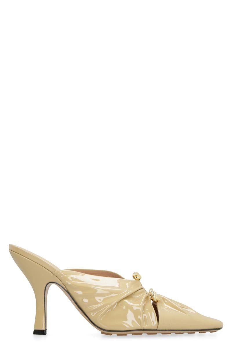 Bottega Veneta Bunnie Leather Mules Beige Size US 10 / IT 40 - 1 Thumbnail