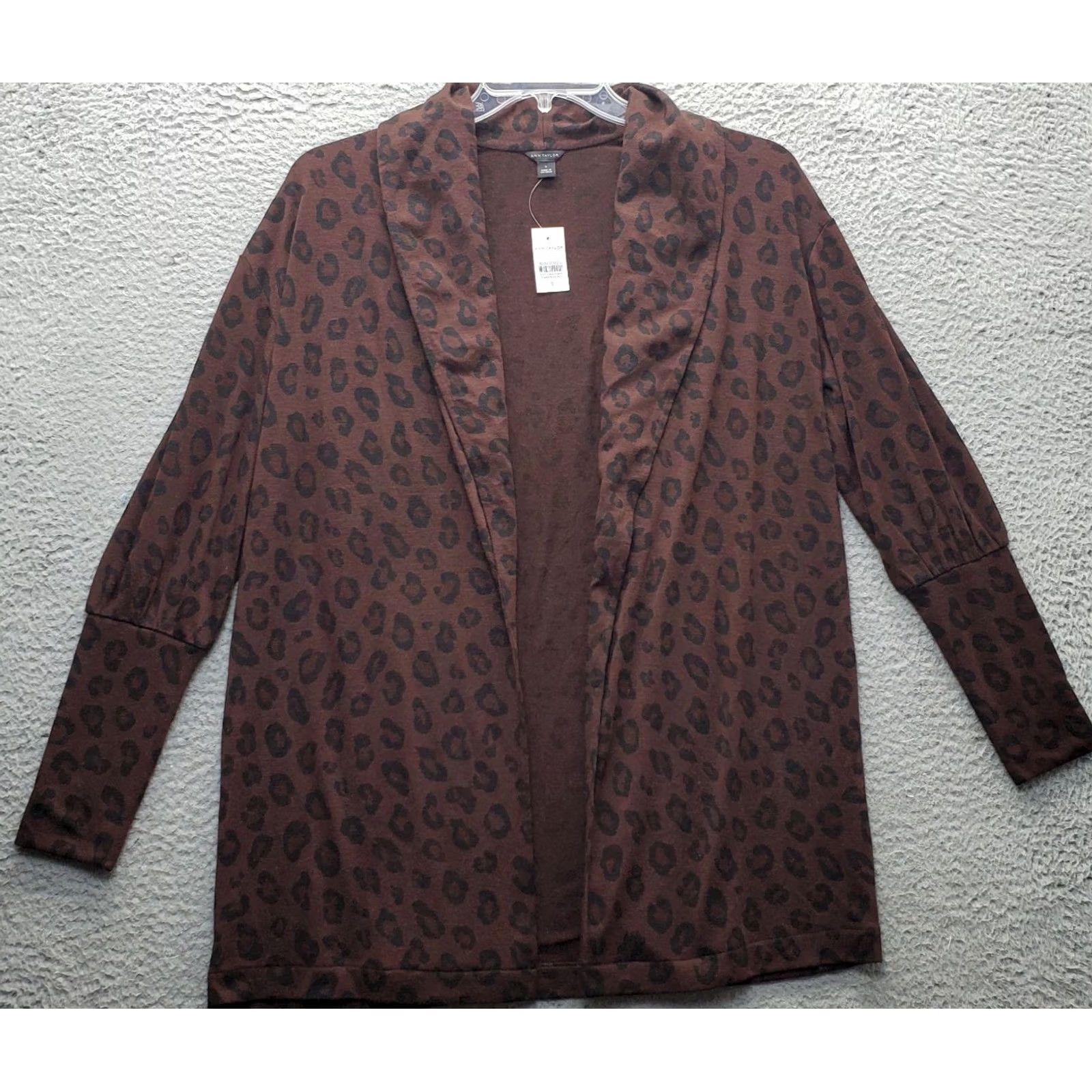 Ann Taylor Ann Taylor Open Front Cardigan Womens Size S Multi Leopard Print Stretch Long Sleeve Shirt Size S / US 4 / IT 40 - 2 Thumbnail