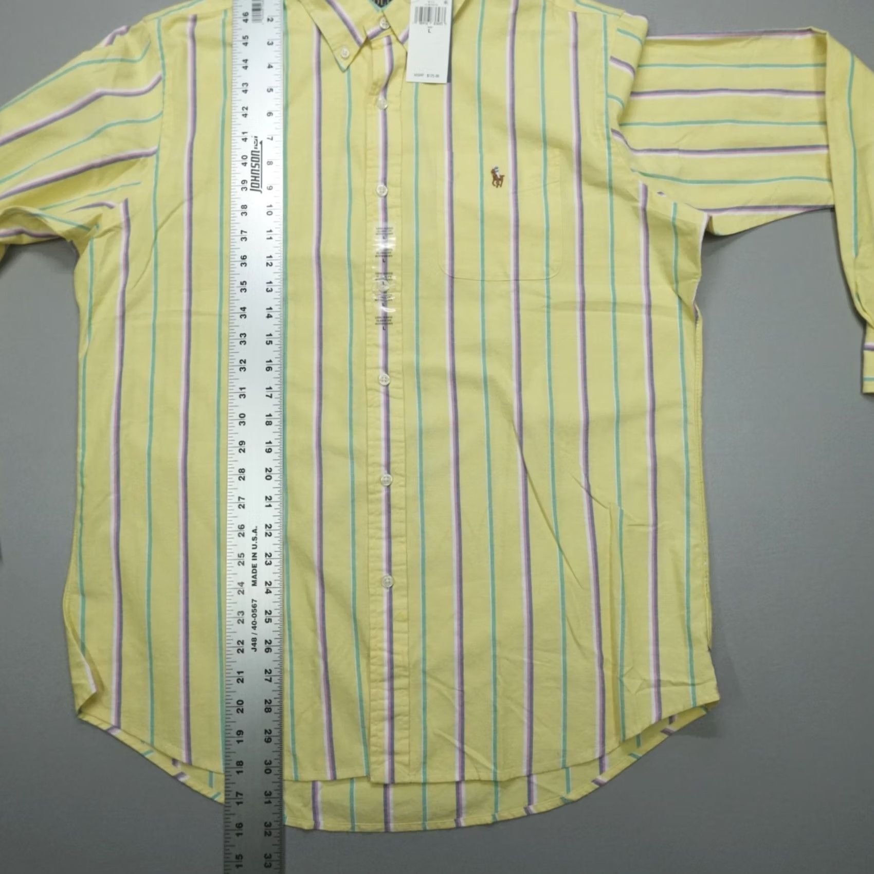 Polo Ralph Lauren Polo Ralph Lauren Button Down Shirt Mens L Oxford Classic Fit Yellow Striped Size US L / EU 52-54 / 3 - 7 Thumbnail