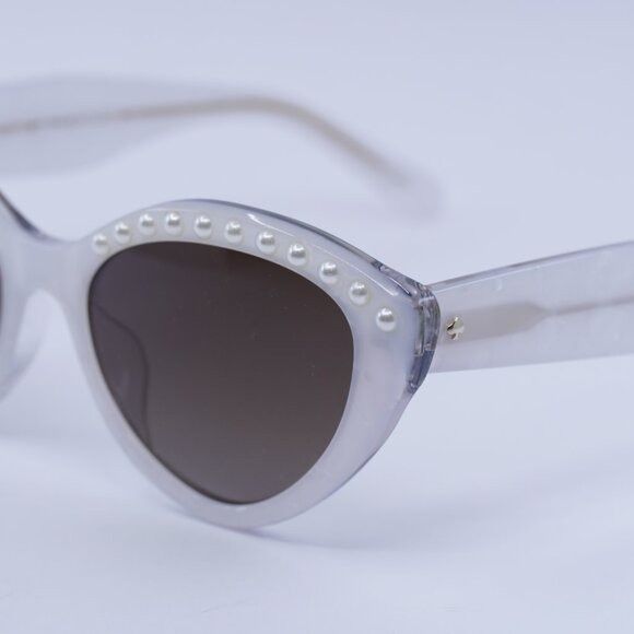 Kate Spade 🕶️New Kate Spade JUNI/G/S PEARL 0VK6 HA White Sunglasses Size ONE SIZE - 4 Thumbnail