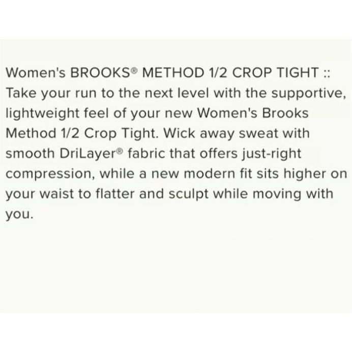 Brooks Brooks Method Womens Medium Terracotta 1/2 Crop Leggings 4 P Size 27" / US 4 / IT 40 - 12 Thumbnail