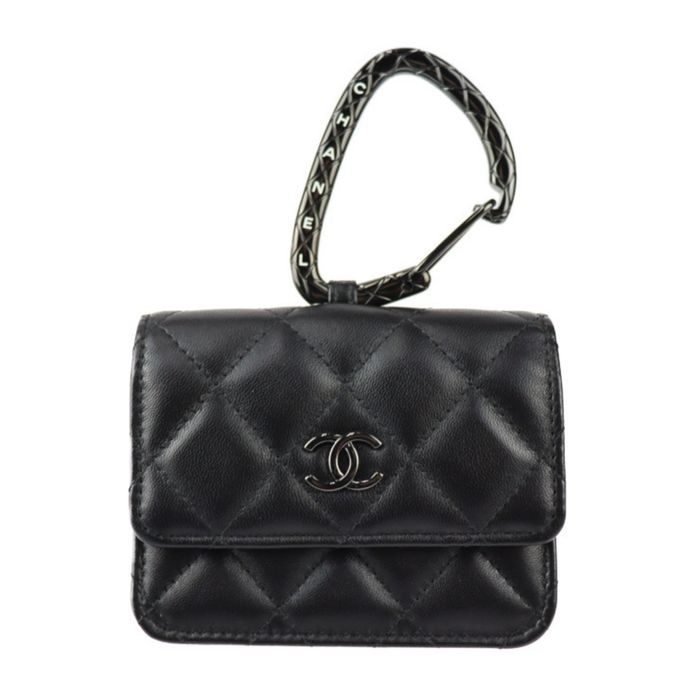 Chanel CHANEL Matelasse Card Case AP2397 Lambskin Black Jewel Hook Coco
