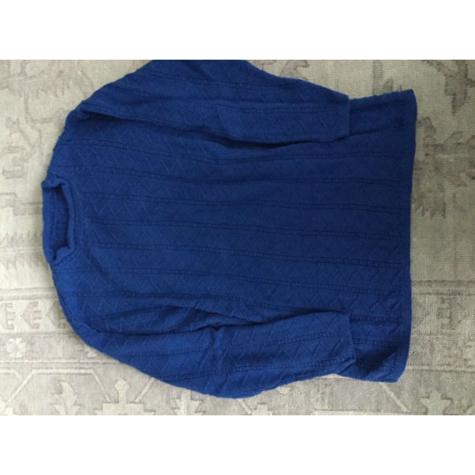 X-LARGE VINTAGE WOMANS MOCKNECK SWEATER 80s Blue XL X-Large Womens Size XL / US 12-14 / IT 48-50 - 3 Thumbnail