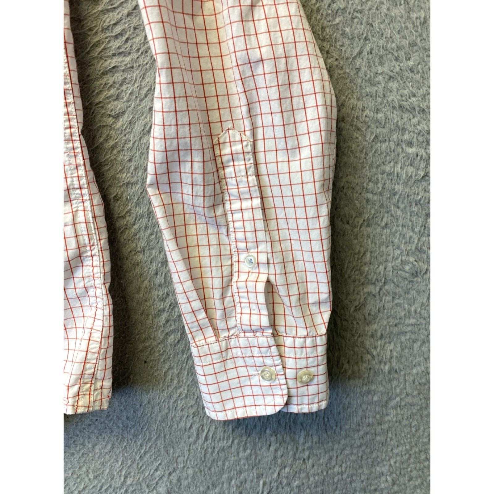Banana Republic BANANA REPUBLIC Slim Fit Long Sleeve Button-Up Shirt Large Red Check Mens Size US L / EU 52-54 / 3 - 4 Thumbnail