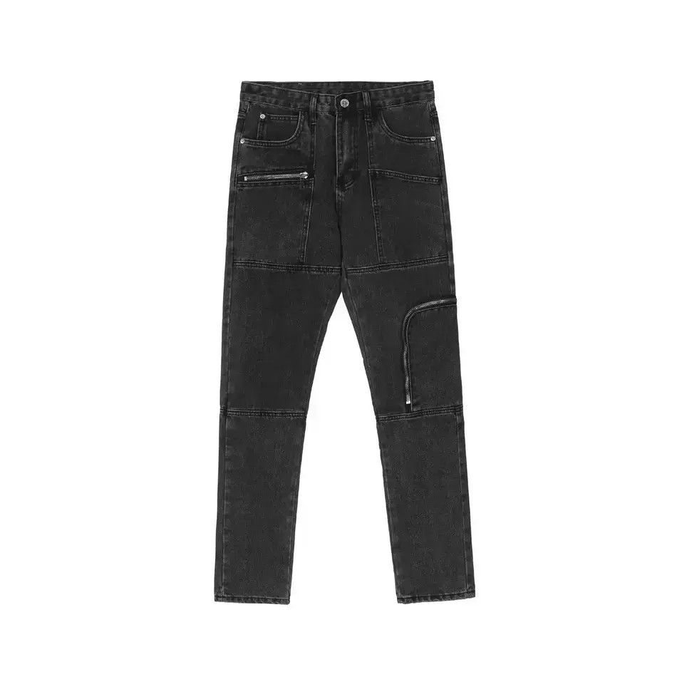Japanese Brand Washed zippered pocket straight leg jeans Size US 30 / EU 46 - 6 Thumbnail