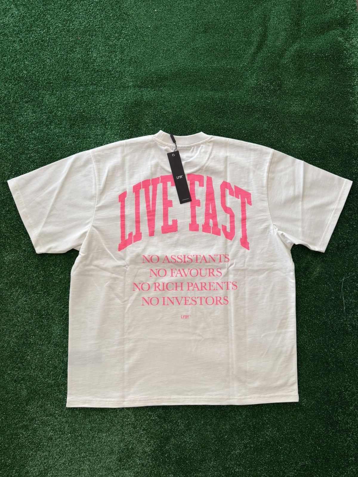 LFDY LFDY LiveFast No Rich Parents Pink Tshirt Tee Size US M / EU 48-50 / 2 - 1 Thumbnail