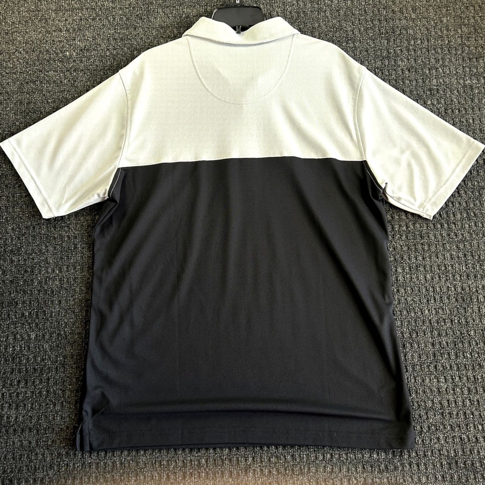 Vintage Pebble Beach Golf Polo Shirt Mens XL Blue Gray Stripe Dry-Luxe Performance Short Sleeve Size US XL / EU 56 / 4 - 4 Thumbnail