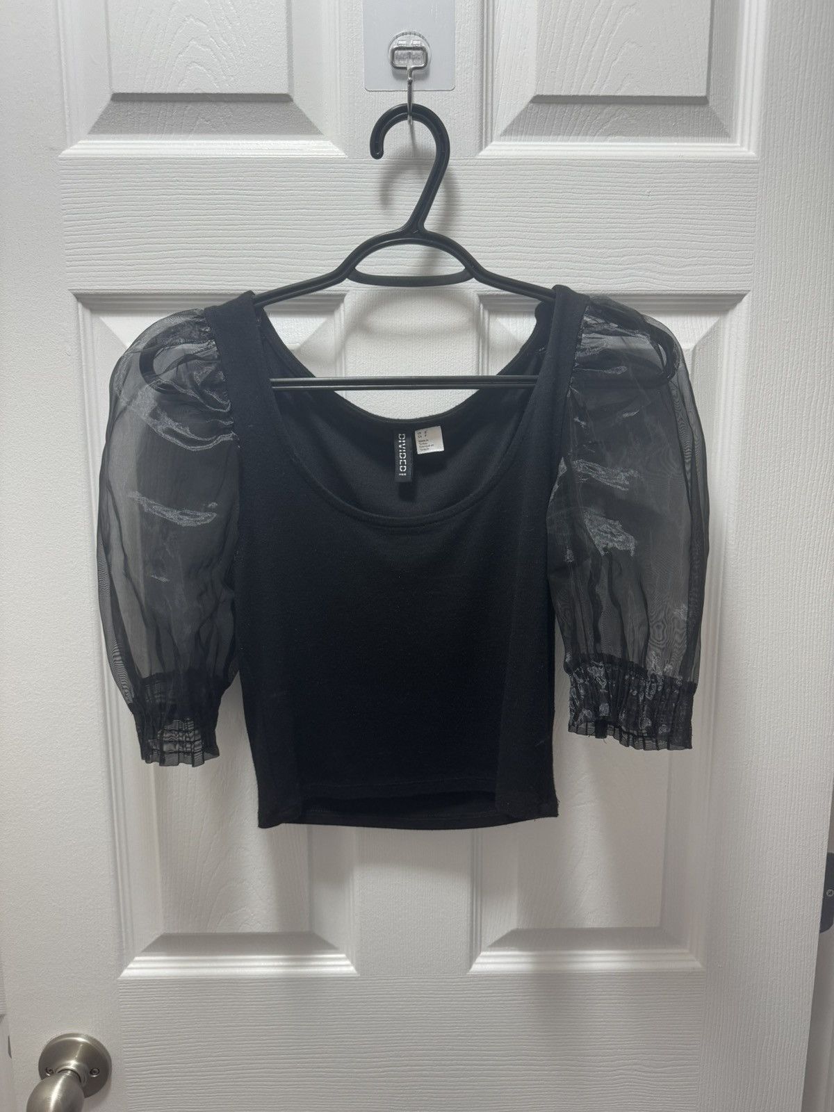 H&M Divided H&M Black Emo Fleece Sleeve Clown Blouse Size S / US 4 / IT 40 - 1 Thumbnail