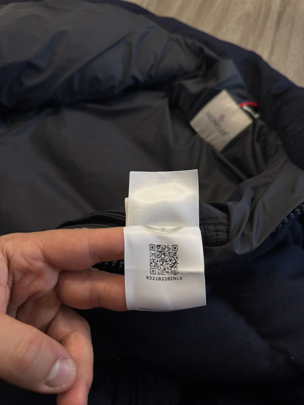 Moncler Montgenevre Hooded Wool Flannel Short Down Jacket Navy Size US XL / EU 56 / 4 - 14 Thumbnail