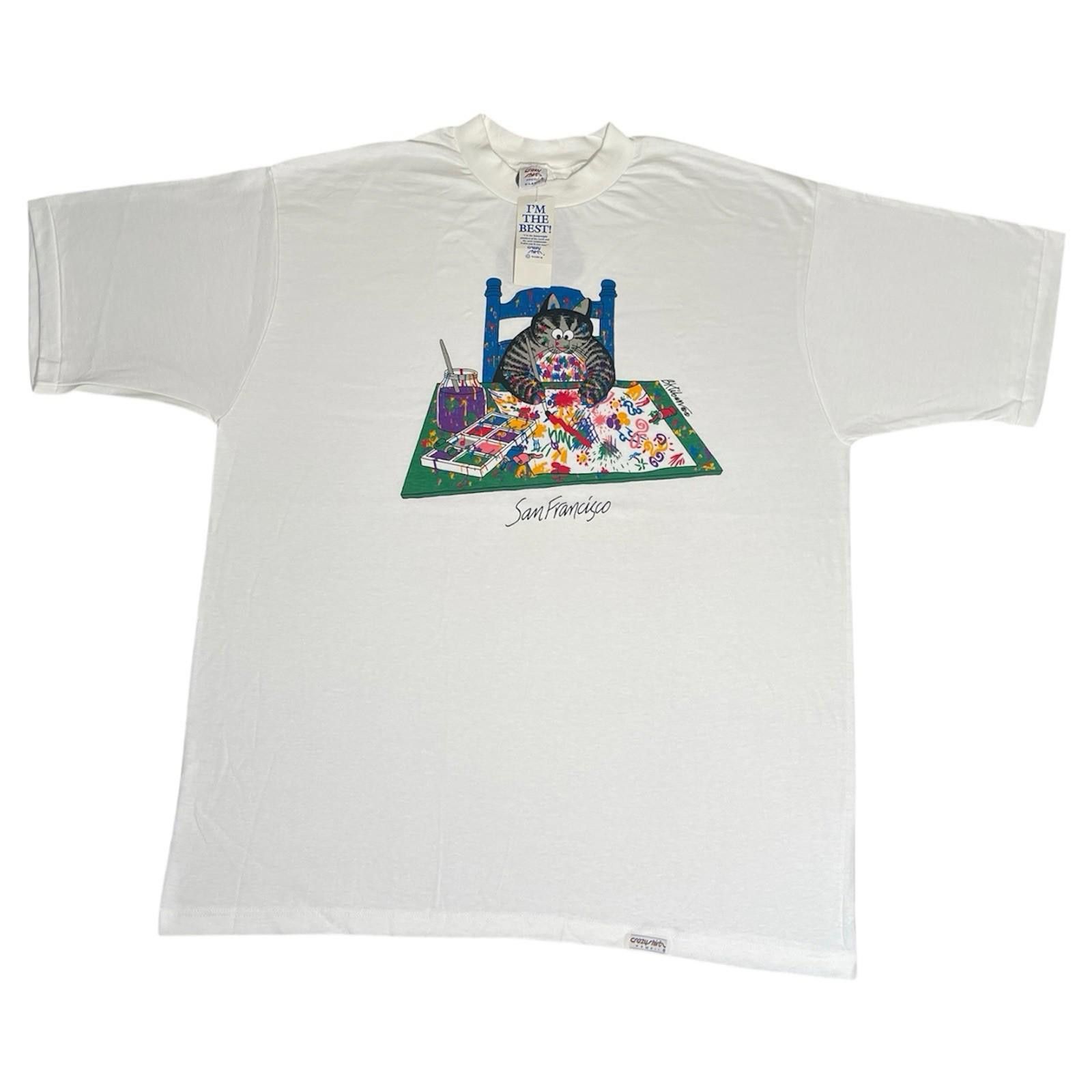 Vintage 90s NWT B. Kliban Cat Crazy Shirts SingleStitch Art Shirt XL Size US XL / EU 56 / 4 - 1 Thumbnail