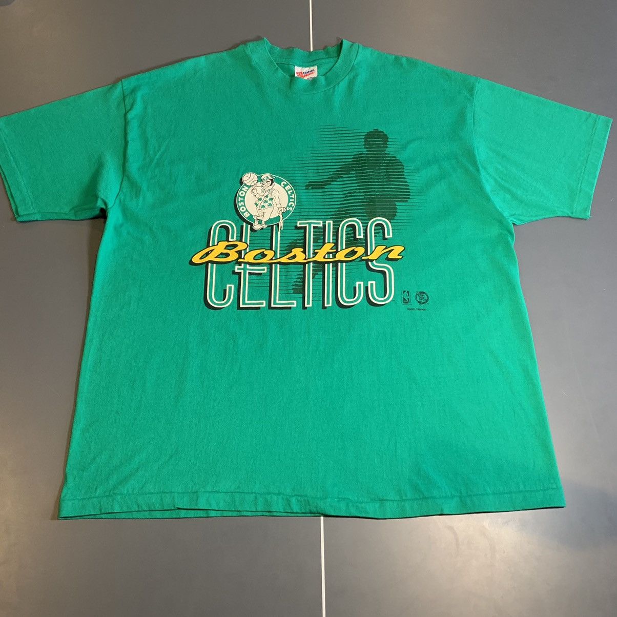 image of Hanes x NBA Vintage Boston Celtics T Shirt Single Stitch Nba Usa in Green, Men's (Size 2XL)