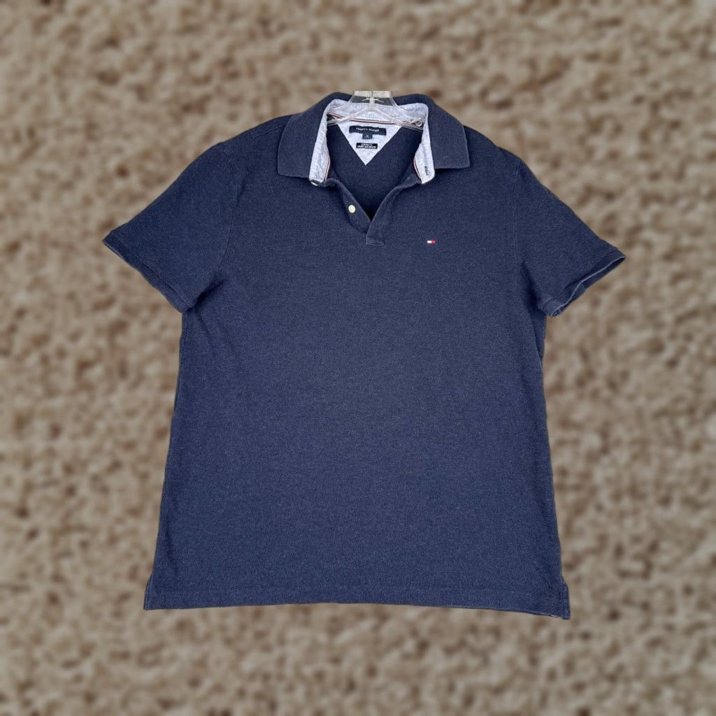 Tommy Hilfiger Tommy Hilfiger Polo Shirt Men XL Blue 100% Cotton Slim Fit Polo Shirt Short Sleeve Logo Embroidered Modern American Sports Casual Size US XL / EU 56 / 4 - 1 Thumbnail