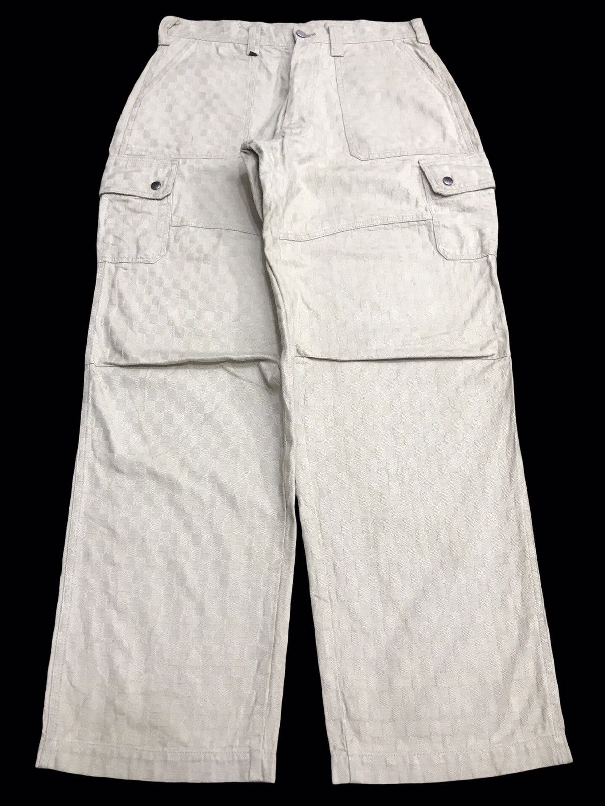 Designer × Japanese Brand Japanese Brand Beautiful Fabric Baggy Cargo Pant Size US 33 - 1 Thumbnail